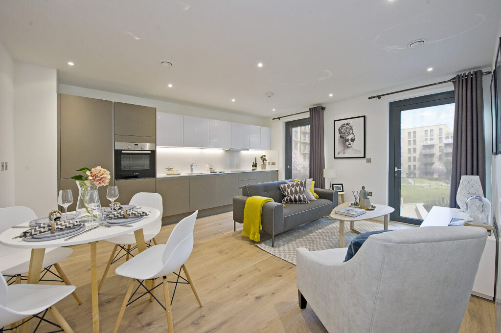 2 living area kitchen and dining wembley serviced apartments