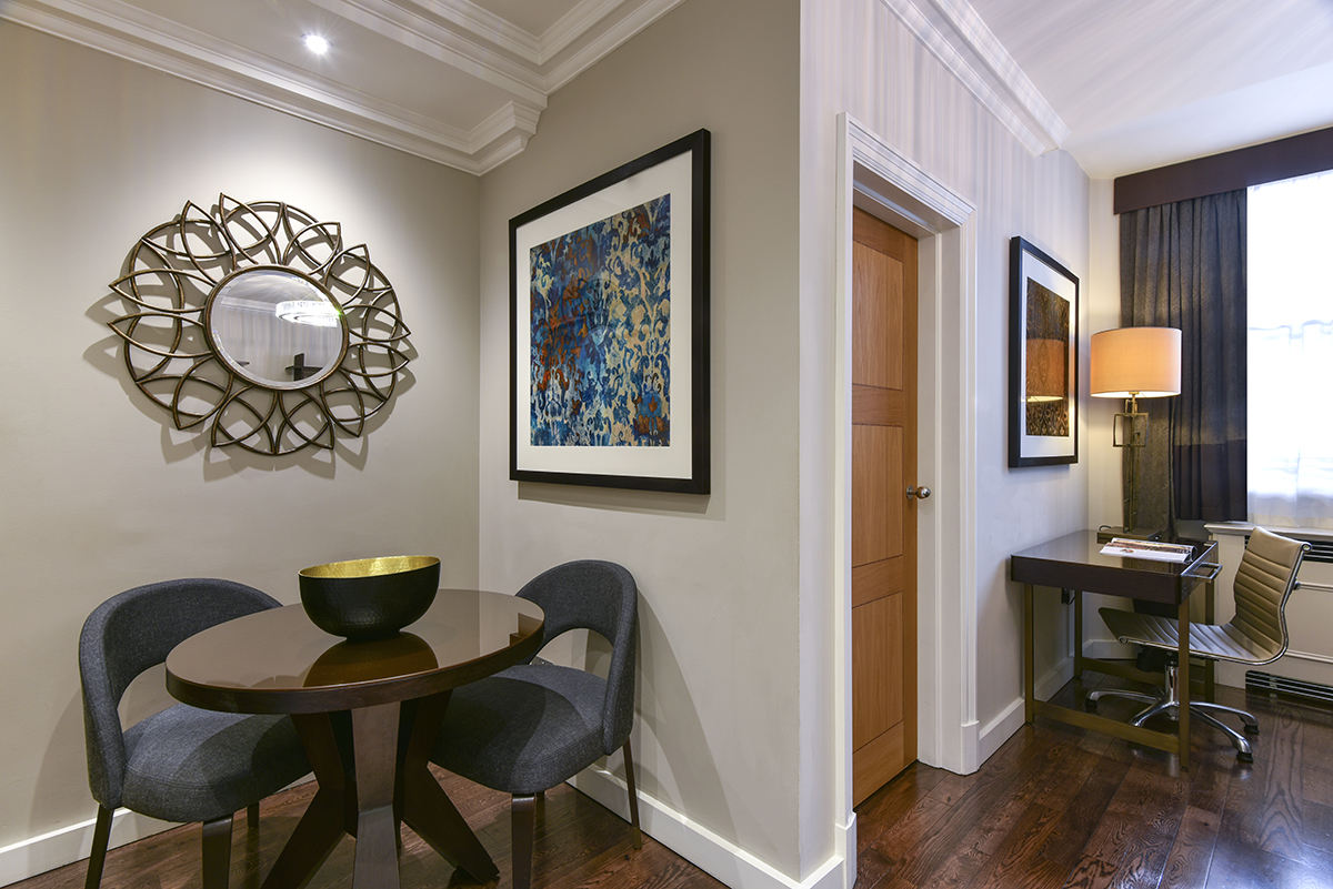 fraser suites kensington, london room detail one bedroom deluxe work area