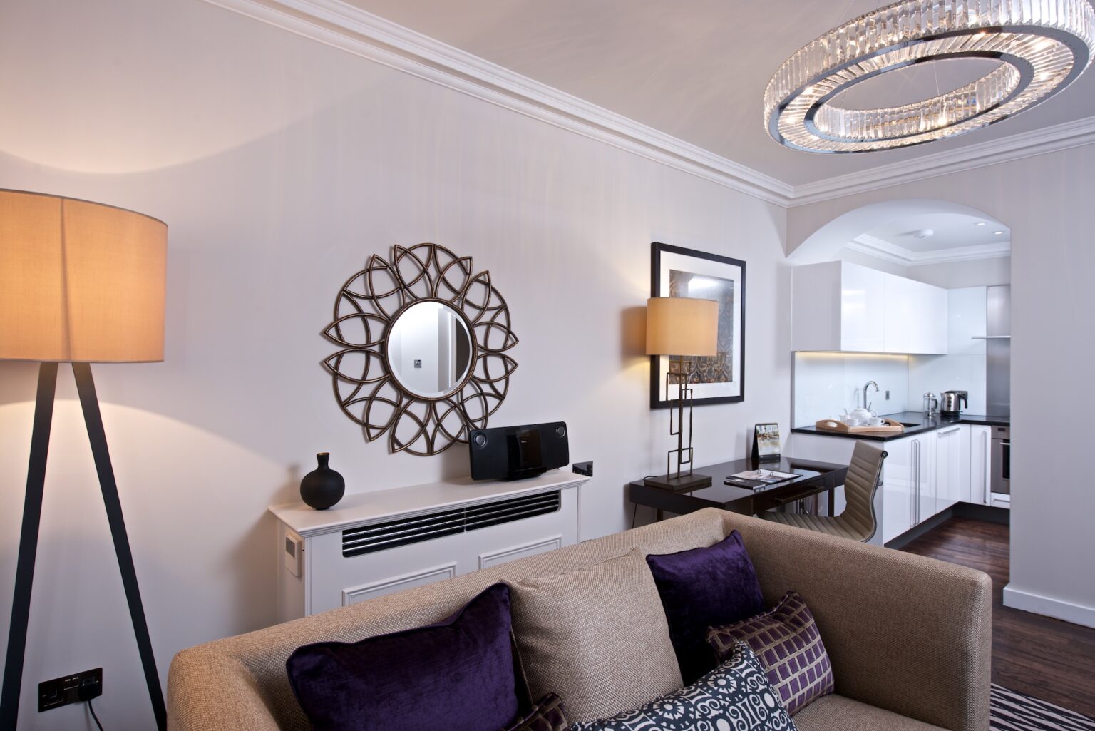 fraser suites kensington, london room detail one bedroom executive living area