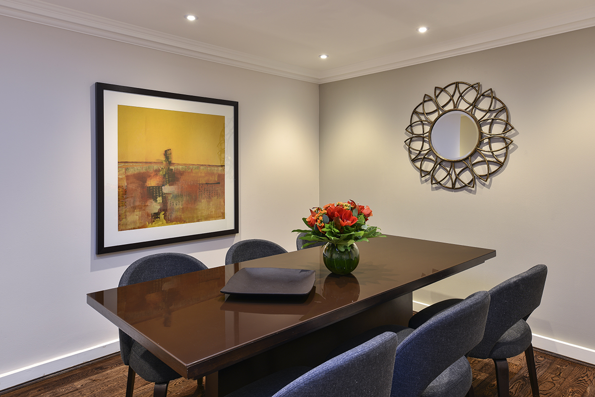 fraser suites kensington, london room detail three bedroom deluxe dining