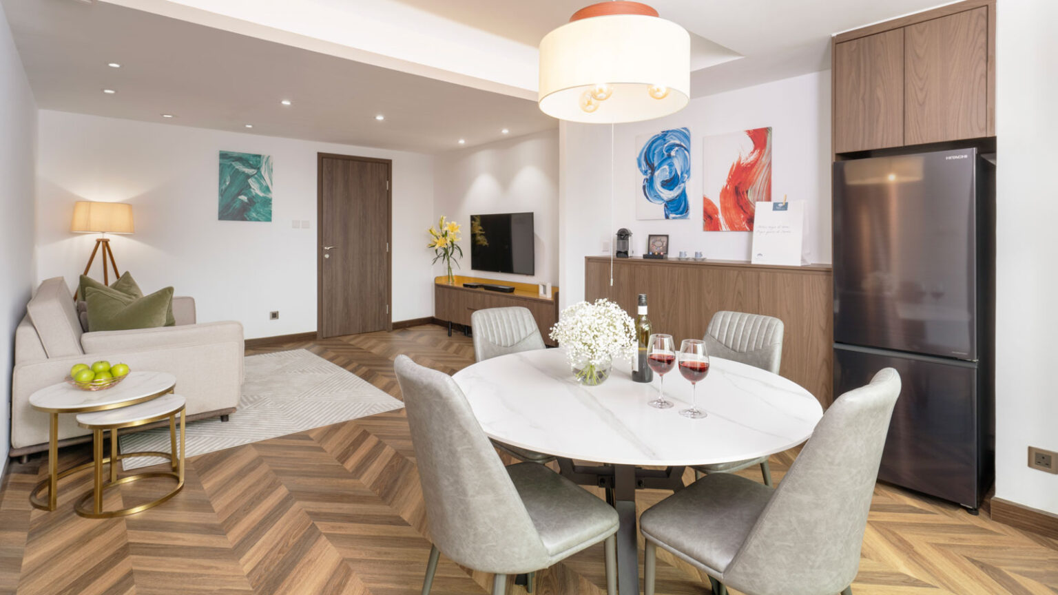luxury one bedroom living dining room