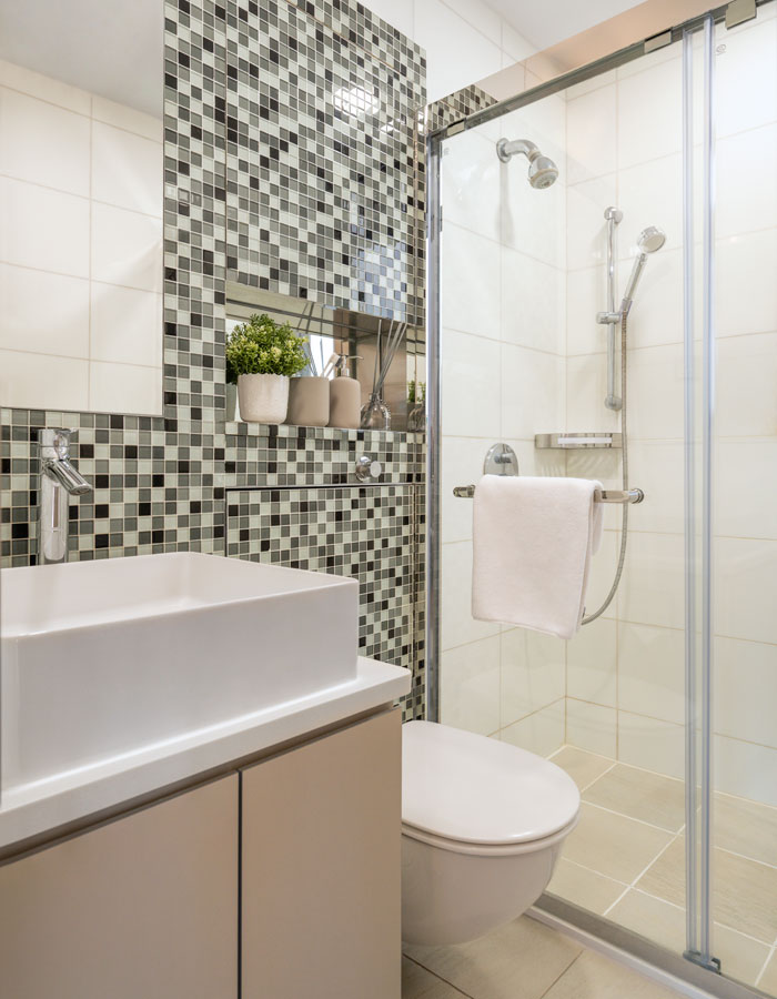 one bedroom with balcony bathroom
